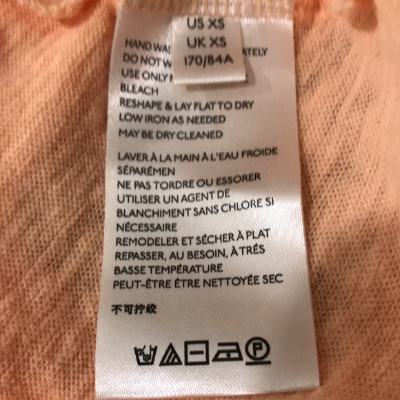 Free People T Shirt Top Womens XS Peach Belle of Georgia Baggy 3/4 Sleeve Coast - Picture 7 of 8